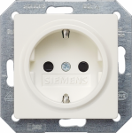 Socket outlet, With screwless connection terminals, with increased touch protection, 10/16A 250V, 55x55mm, titanium white, DELTA i-system 5UB1518-0KK | 4001869397511