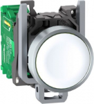 Wireless and batteryless transmitter, Harmony XB5R, push button, metal, white, 22mm, spring return ZB4RTA1 | 3606480334481