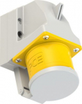 CEE-wall mounted plug 5x32A (3P+N+PE) 4h IP44 yellow with lid 525-4D