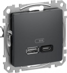 USB charger, 3A (A+C), 45W, anthracite, Sedna Design & Elements SDD114404 | 3606482079038