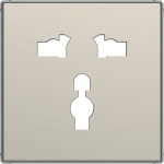 Color: Stainless Steel.   Cover plate with universal type figure for universal socket outlet code: 8139. 2CLA853900A1401 | 8427238167572