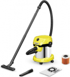 Vacuum Cleaner KARCHER Suction power 220 AW Input power 1000 W Dust capacity 15 L Drum vacuum Cleaning type Dry&wet Dust container Dust bag Colour Black/Yellow 1.628-054.0 1.628-054.0 | 4054278923802