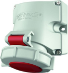 16A5P 6H400V wall mounted receptacle IP 67 with two-point external fixing and nickel plated contacts 9520 | 4015394280439