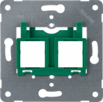 Support plate 2xModular jack, green, Screw mounting PEHA design. MJ5 5TG2058 | 4001869385648