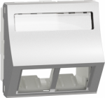 Central plate, New Unica, 2xRJ45, DPM, 2m, inclined, aluminium NU942430 | 3606481464309