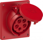 CEE-flanged socket 5x16A(3P+N+PE) 6h IP44/IP54 92x100 sloping red 415-6F9 | 9003399102530