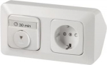 T210-20EUCKS-214.H Schuko socket outlet with timer module, Jussi, IP21 2P 10A/230V 15min 2TKA00001740 | 6438199003412