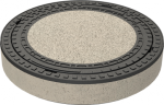 Round manhole frame with round concrete cover, &Oslash;600mm, fixed type, B125, MEIERGUSS 820217600ST710006B