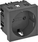Socket, 0&deg;, 1-gang, 250V, 16A, black, STD-D0 SWGR 6120016 | 4012196047086