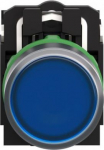 Blue flush complete illum pushbutton &Oslash;22 spring return 1NO+1NC 24V. range of product: Harmony XB5 - device short name: XB5 - fixing collar material: plastic - mounting diameter: 22 mm - operator additional information: with plain lens - contacts type ...