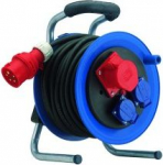 Cable reel 3 phase 20m, H07RN-F 5x1.5, IP54, blue 9131X28125