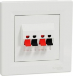 Double loudspeaker outlet, with frame, white Asfora EPH5700121 | 3606480527142
