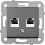 Data outlet 2xRJ45 CAT5e dark-grey Novella 92105434