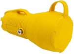 PRO rubber, yellow socket with cover 2P+E 16A 250V IP54 SRC250YL | 4752255028990