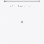 Suitable for cards sized 54 x 86 mm.   The inner part of the cover plate is made of light-conducting plastic, so that the card slot is illuminated.   With card switch insert 16 A including a white LED lamp 230V 0,2 mA as oriantation light. 2CKA001710 ...