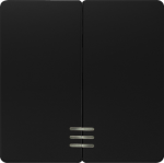 1+1 Rocker switch for two-way switch, with window, 55x55mm, soft black DELTA i-system 5TG6205-0SB01 | 4001869583938