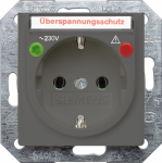 DELTA i-system carbon metallic SCHUKO socket outlet 10/16 A 250 V With screwless Connection terminals with overvoltage protection Labeling field, Function displays cover plate 55 x 55 mm DELTA switches and socket outlets &ndash; design and quality to perfe ...