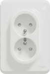 2 Socket-outlet, New Unica, complete product, 2P + E, 16A, French, with shutter, IP4X, glossy, untre NU406918 | 3606489517045