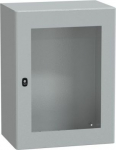 Wall mounted steel enclosure, PanelSeT S3D, transparent door, without mounting plate, 800x600x400mm, NSYS3D8640T | 3606480158896