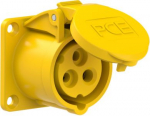 CEE-flanged socket 3x16A(2P+PE) 4h IP44/IP54 60x60 yellow 313-4F6 | 9003399043383
