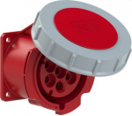 CEE flanged socket 7x32A (6P+PE) IP66/IP67 9h, red 70x70 3272-6F70V | 9003399322020