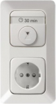 T210-20EUCKS-214 Schuko socket outlet with timer module, vertical, white, Jussi, IP21 2P 10A/230V 15min 2TKA00001741 | 6438199003429