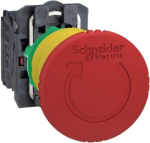 Red &Oslash;40 Emergency stop, switching off &Oslash;22 trigger latching turn release 1NO+1NC. range of product: Harmony XB5 - product or component type: complete emergency switching off pushbutton - device short name: XB5 - bezel material: plastic - fixing collar ...