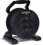 Cable reel XREEL250 25m, H05RR-F 3x2,5, IP20, 4xGS socket with thermal protection, black 92501T48243