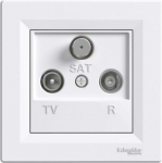 Intermediate socket TV-R-SAT, 4dB, white, with frame, Asfora EPH3500221 | 3606480526640