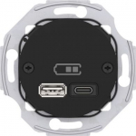 USB socket 2x3A (A+C) 45W black, Renova WDE011765 | 3606482164772