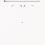 Suitable for cards sized 54 x 86 mm.   The inner part of the cover plate is made of light-conducting plastic, so that the card slot is illuminated.   With card switch insert 16 A including a white LED lamp 230V 0,2 mA as oriantation light. 2CKA001710 ...