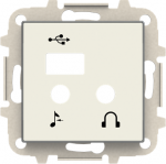 Color: Soft White   Cover plate for I/O + USB + Bluetooth module code: 9368.3   Included: cover plate and mounting grid   Without fixing claws 2CLA856830A1101 | 8427238135182