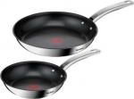 TEFAL | Pan Set | Intuition B817S255 | Frying | Diameter 20/26 cm | Suitable for induction hob | Fixed handle | Black/Silver B817S255 | 3168430337503
