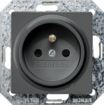 DELTA i-system carbon metallic Socket outlet 10/16A 250 V with grounding pin with increased touch protection 2-pole according to CEE7 cover plate 55 x 55 mm DELTA switches and socket outlets &ndash; design and quality to perfection from Siemens. Due to its ...