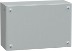 Metal industrial box plain door H200xW300xD120 IP66 IK10 RAL 7035. range of product: Spacial SBM - device application: multi-purpose - enclosure type: flat face box - enclosure nominal height: 200 mm - enclosure nominal width: 300 mm - enclosure nomi ...