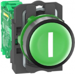 Wireless and batteryless transmitter, Harmony XB5R, push button, plastic, green, 22mm, spring return ZB5RTA331 | 3606480334603
