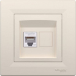 Data socket, 1xRJ45 Cat.6 UTP, with frame, cream, Asfora EPH4700123 | 3606480527029