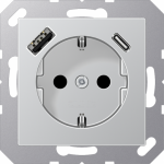 SCHUKO socket with USB type AC A1520-15CAAL | 4011377184343