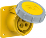 CEE-flanged socket 3x16A (2P+PE) 4h IP67 TT 75x75 yellow 3132-4TT | 9003399378188