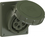 CEE-flanged socket 5x16A(3P+N+PE) 6h IP67 92x100 sloping green 4152-6.U | 9003399420177