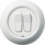 Double one way switch with frame, white Renova WDE006817 | 3606480331046