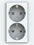 Double schuko socket, shuttered 2CHH223457C6001 | 8592624112174