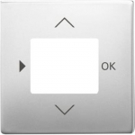 Cover plate with legend Symbols "play, up, down, ok" for Time switch, Room temperature controller, CO2-sensor Central cover plate stainless steel - Pure Stainless Steel 2CKA006430A0344 | 4011395086919