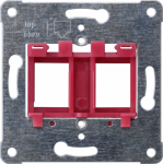 Support plate 2xModular jack, red, Screw mounting PEHA design. MJ1 5TG2078 | 4001869333427