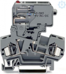 2-conductor fuse terminal block; with pivoting fuse holder; for 5 x 20 mm miniature metric fuse; with blown fuse indication by LED; 15 - 30 V; for DIN-rail 35 x 15 and 35 x 7.5; 4 mm&sup2;; CAGE CLAMP&reg;; 4,00 mm&sup2;; gray 281-611/281-541 | 4045454871451