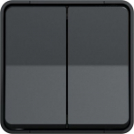 Two gang two way switch 1+1 10A IP55 anthracite Mureva MUR35022 | 3606480789236