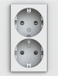 Double schuko socket, shuttered 2CHH223457C6016 | 8592624112150