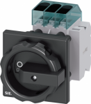 Load disconnector 3LD3, Iu 40 A Main switch 3-pole Rated operating capacity at AC-23 A at 400 V 15.0 kW Front plate mounting Basic switch with Central hole mounting 22.5mm Toggle drive black 66x66 mm with auxiliary switch 1OE + 1S The 3LD main and em ...