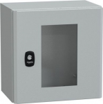 Wall mounted steel enclosure, PanelSeT S3D, transparent door, without mounting plate, 300x300x200mm, NSYS3D3320T | 3606480159701