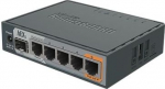 Mikrotik Wired Ethernet Router RB760iGS, hEX S, Dual Core 880MHz CPU, 256MB RAM, 16 MB (MicroSD), 5xGigabit LAN, 1xSFP, USB, IPsec hardware encryption support and The Dude server package, PCB temperature and Voltage Monitor, Beeper, RouterOS L4 Mikro ...